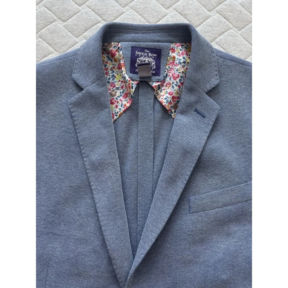The Savile Row Company London Blazer Mens XL Blue Luxury Sport Coat‎ Jacket